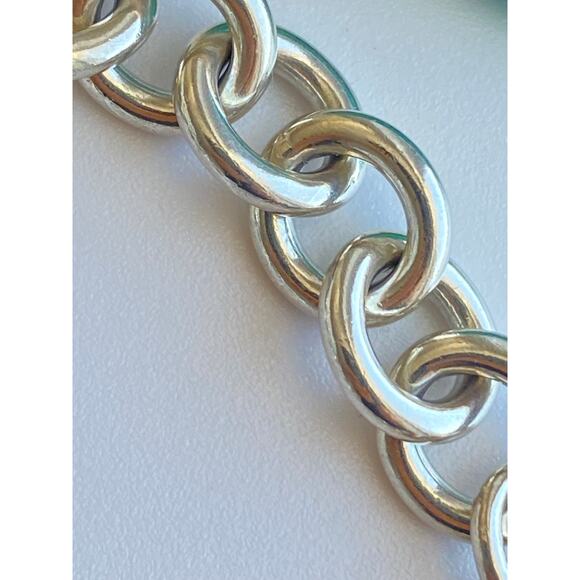 Tiffany & Co Round Tag Sliver Charm Bracelet 6.5 - Picture 8 of 11